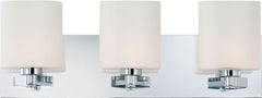 Embro 3 Light Vanity In Chrome and Oval White Opal Glass