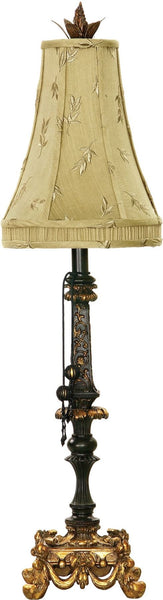 Josephine Table Lamp In Black and Gold Leaf