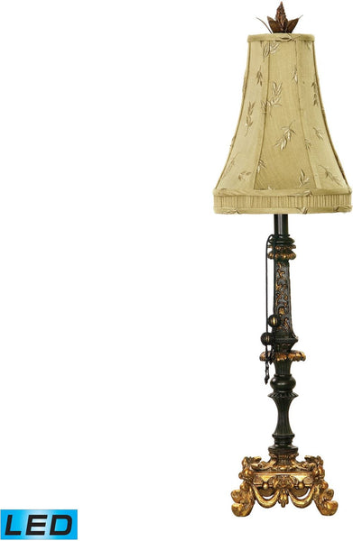 Josephine Led Table Lamp In Black and Gold Leaf