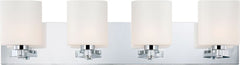 Embro 4 Light Vanity In Chrome and Oval White Opal Glass