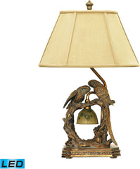 Twin Parrots Led Table Lamp In Atlanta Bronze