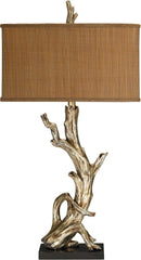 Driftwood Table Lamp In Silver Leaf