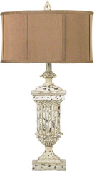 Morgan Hill Distressed Table Lamp In White