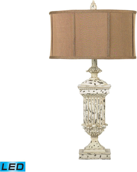 Morgan Hill Distressed Led Table Lamp In White