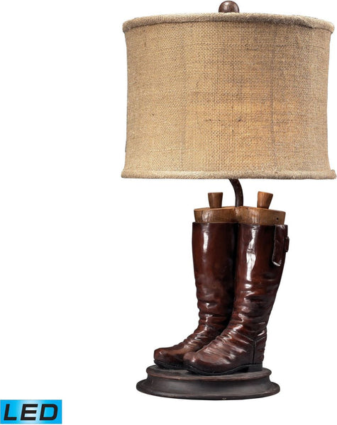Wood River Led Table Lamp In Polished Tan