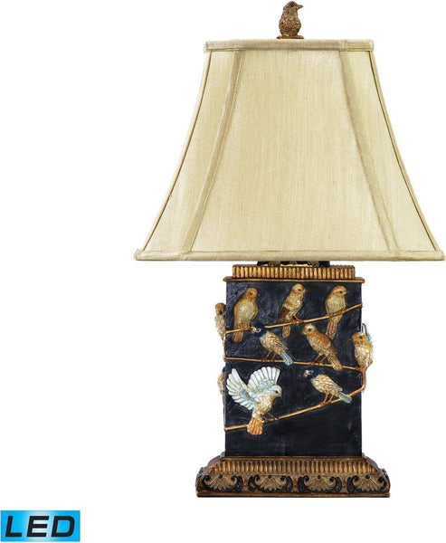 Birds On Branch Led Table Lamp In Black