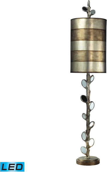 Amhert Led Buffet Lamp With Mirror Inlay and Hand Painted Shade
