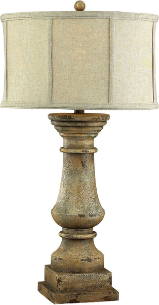 Cahors View Distressed Table Lamp In Beige