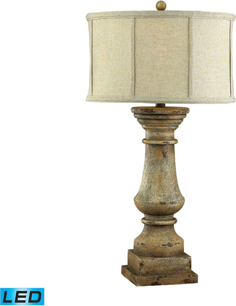 Cahors View Distressed Led Table Lamp In Beige