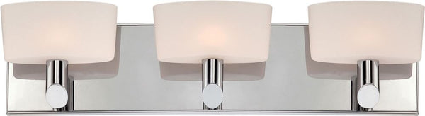Toby 3 Light Vanity In Chrome and White Opal Glass