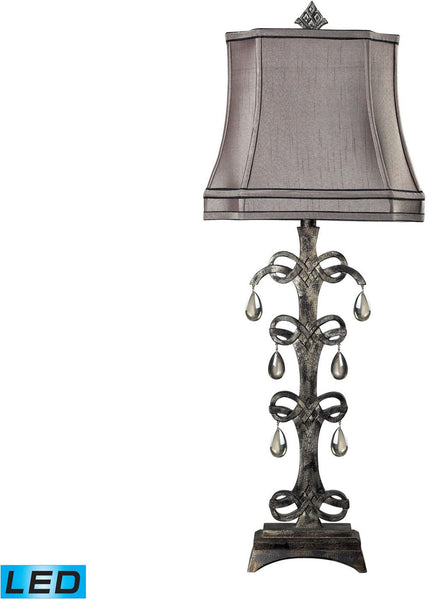 Castello Teak Crystal Led Table Lamp In Durand Finish