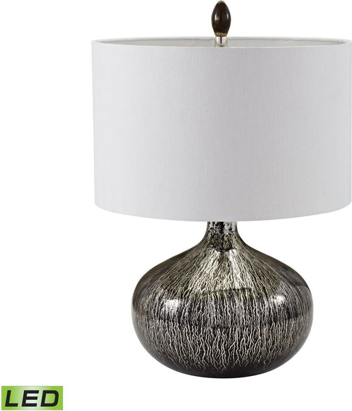 Black Mercury Glass Led Table Lamp In Silver and Black
