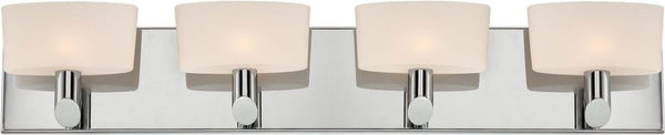 Toby 4 Light Vanity In Chrome and White Opal Glass