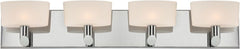 Toby 4 Light Vanity In Chrome and White Opal Glass