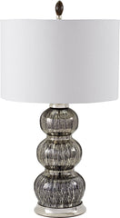 Black Mercury Gourd Table Lamp With Pure White Shade