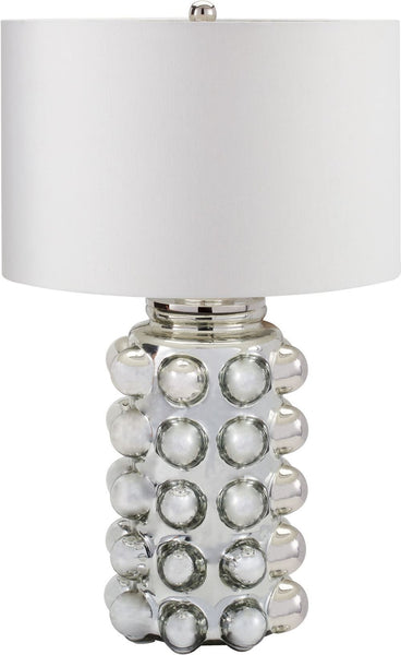 Bubble Glass Table Lamp In Silver Mercury