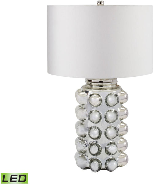 Bubble Glass Led Table Lamp In Silver Mercury