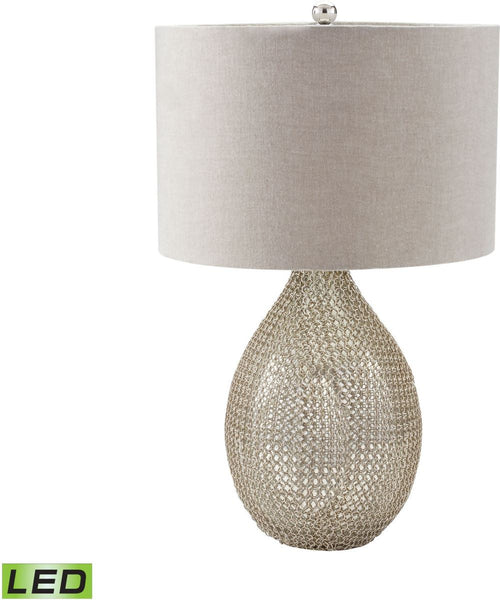 Chain Mail Raindrop Led Table Lamp In Silver Mercury
