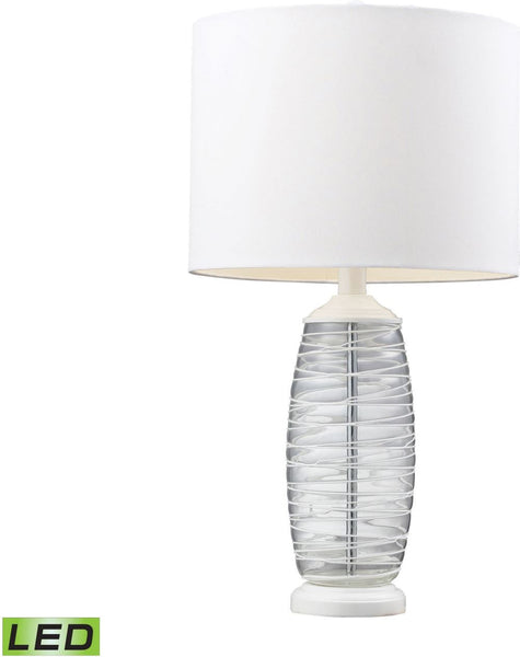 Blown Glass Led Table Lamp In Clear and White