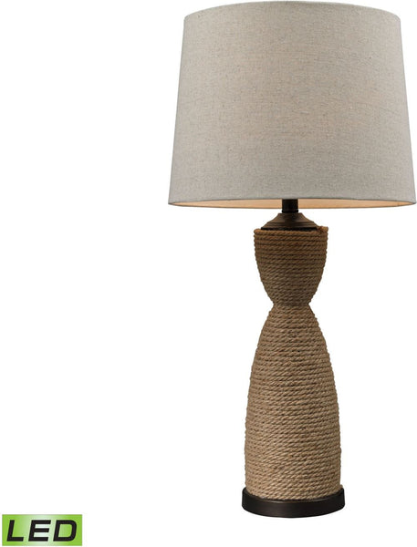 Wrapped Rope Led Table Lamp In Dark Brown and Sandstone