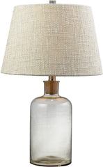 Clear Glass Bottle Table Lamp With Cork Neck