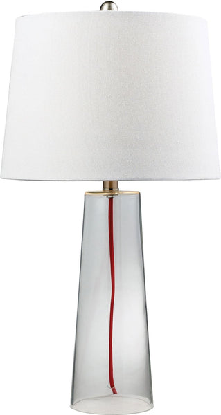 Clear Glass Table Lamp With Red Cord