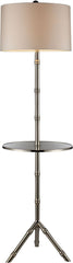 Stanton Table Lamp In Silver Plating With Glass Tray and Pure White Shade