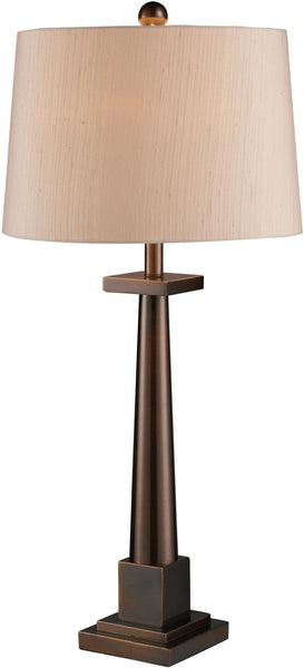 Lock Haven Table Lamp In Dunbrook With Cream Textured Shuntung Shade