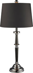 Monaca Table Lamp In Black Nickel and Chrome With Slate Grey Shade