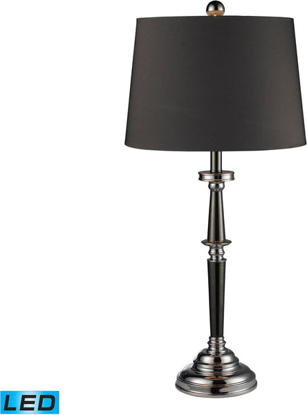 Monaca Led Table Lamp In Black Nickel and Chrome With Slate Grey Shade