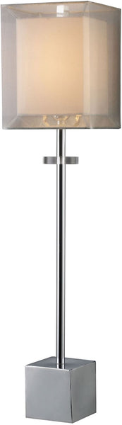 Exeter Table Lamp In Chrome With Double-Framed Shade