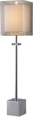 Exeter Table Lamp In Chrome With Double-Framed Shade