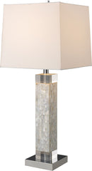 Luzerne Table Lamp In Mother Of Pearl With Milano Off White Shade