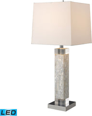 Luzerne Led Table Lamp In Mother Of Pearl With Milano Off White Shade