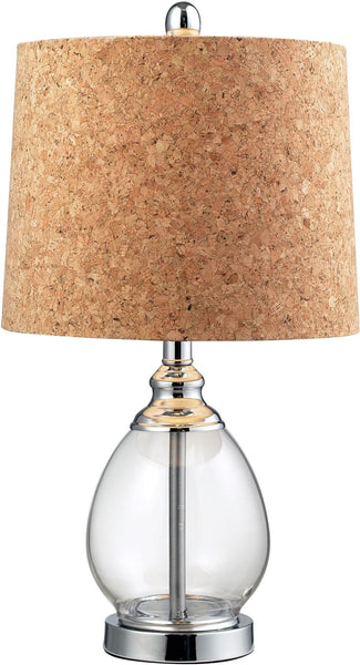 Clear Glass Table Lamp In Polished Chrome