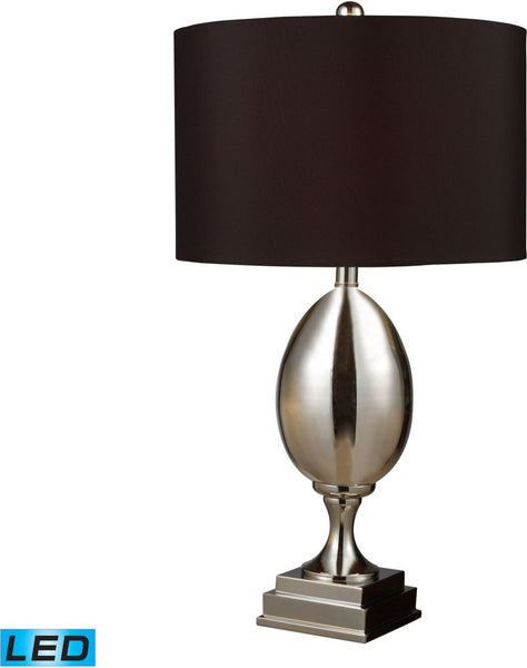Waverly Led Table Lamp In Chrome Plated Glass With Milano Black Shade