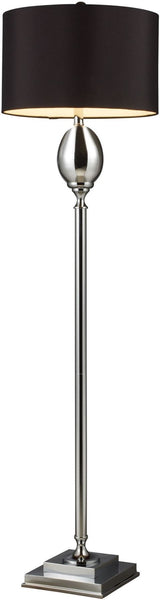 Waverly Floor Lamp In Chrome Plated Glass With Milano Black Shade