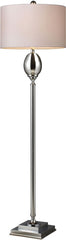 Waverly Floor Lamp In Chrome Plated Glass With Milano Pure White Shade