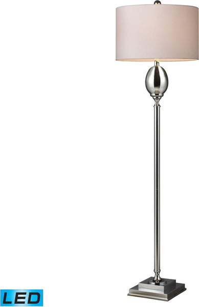 Waverly Led Floor Lamp In Chrome Plated Glass With Milano Pure White Shade