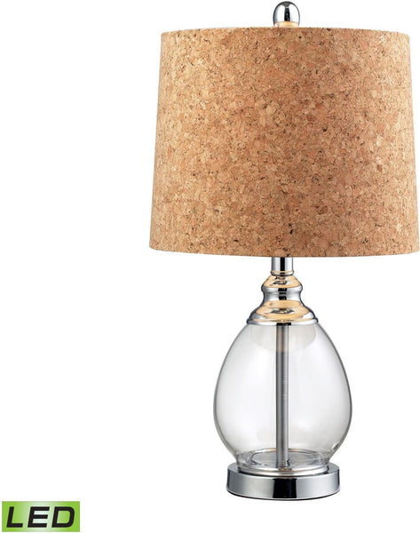 Clear Glass Led Table Lamp In Polished Chrome