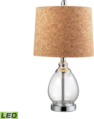 Clear Glass Led Table Lamp In Polished Chrome