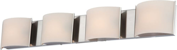 Pandora 4 Light Vanity In Chrome and White Opal Glass