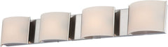 Pandora 4 Light Vanity In Chrome and White Opal Glass