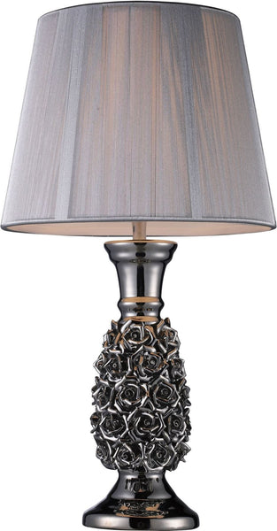 Roseto Table Lamp In Alisa Silver With Silver String Shade