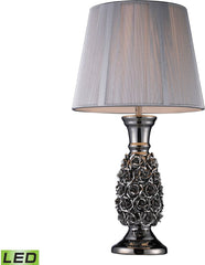 Roseto Led Table Lamp In Alisa Silver With Silver String Shade