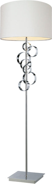 Avon Comtemporary Chrome Floor Lamp With Intertwined Circular Design