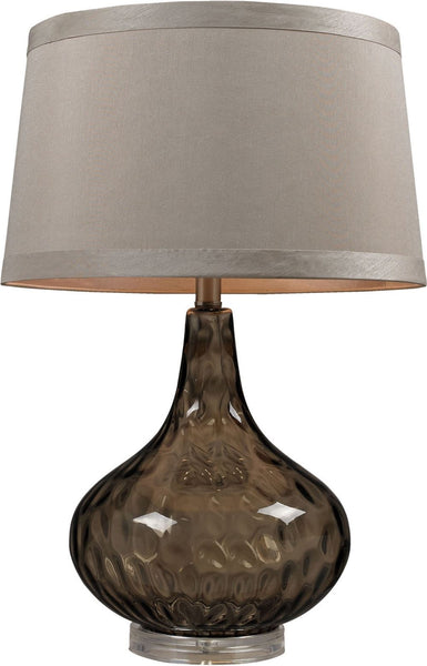 Water Glass Table Lamp Coffee Smoke With Taupe Shade