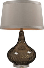 Water Glass Table Lamp Coffee Smoke With Taupe Shade