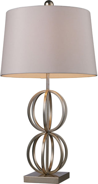 Donora Table Lamp In Silver Leaf With Milano Off White Shade