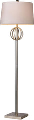 Donora Floor Lamp In Silver Leaf With Milano Off White Shade